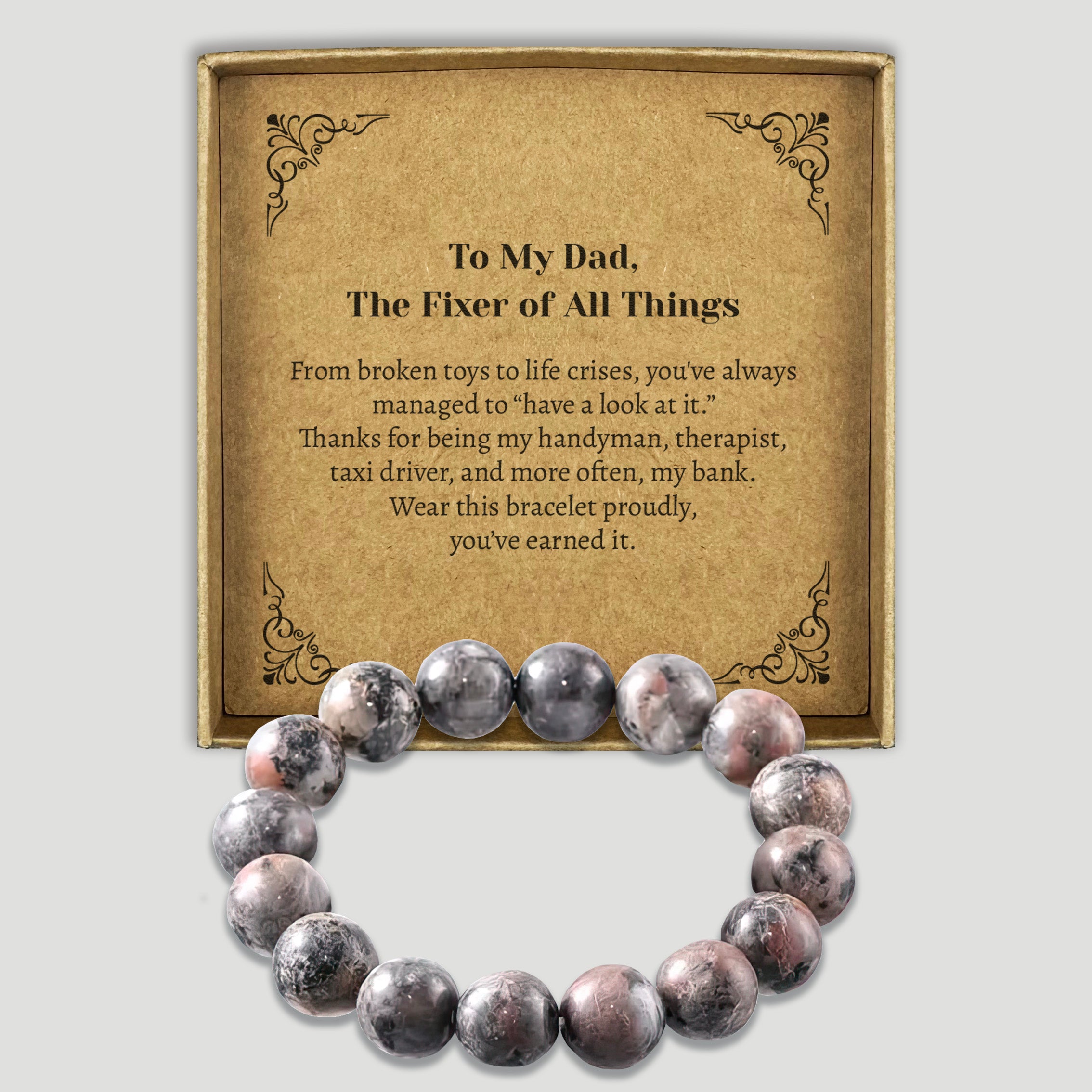 PERSONALISED To My Dad, Fixer Of All Things - Choice of 4 Bracelets - Jewelry Gifts for Dad