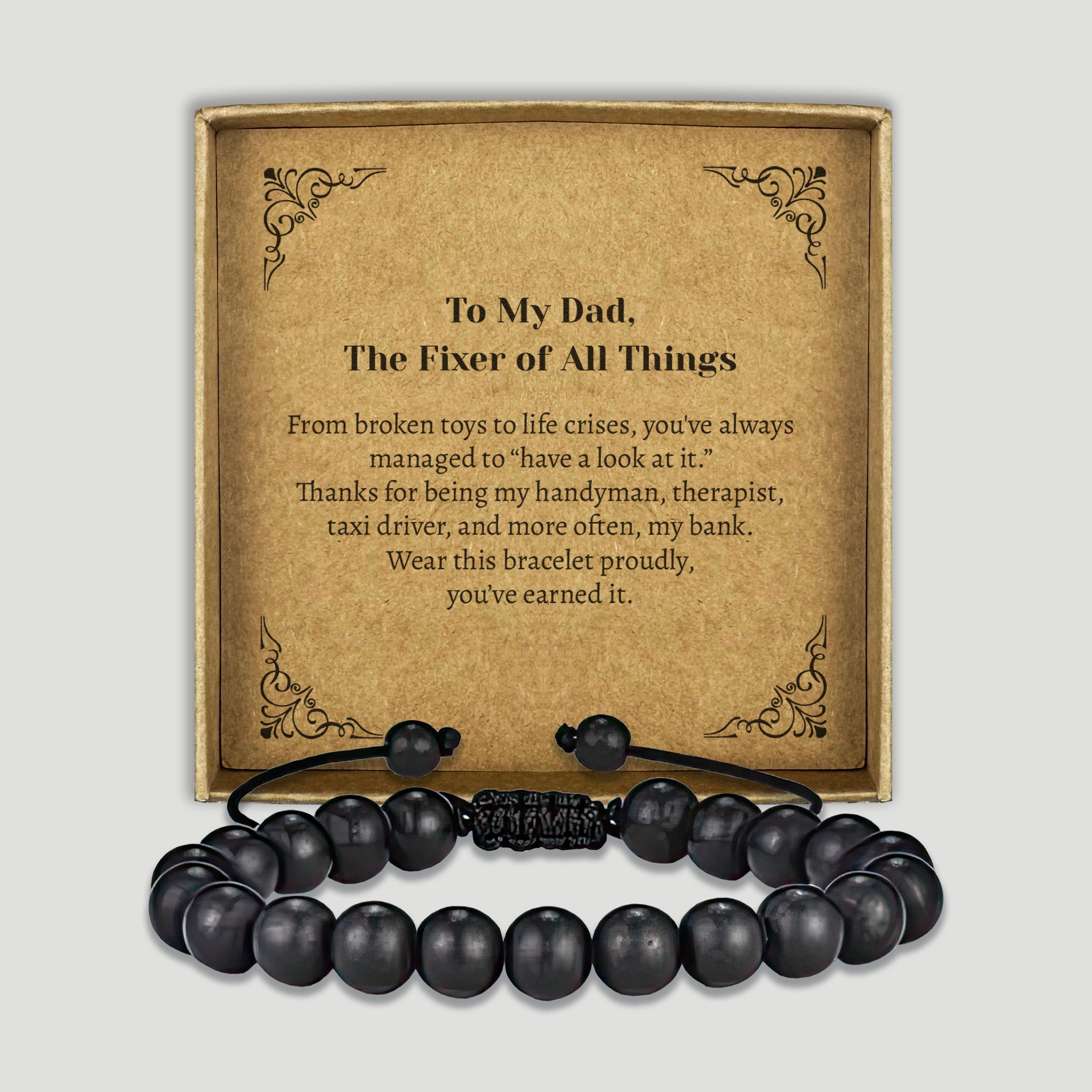 PERSONALISED To My Dad, Fixer Of All Things - Choice of 4 Bracelets - Jewelry Gifts for Dad