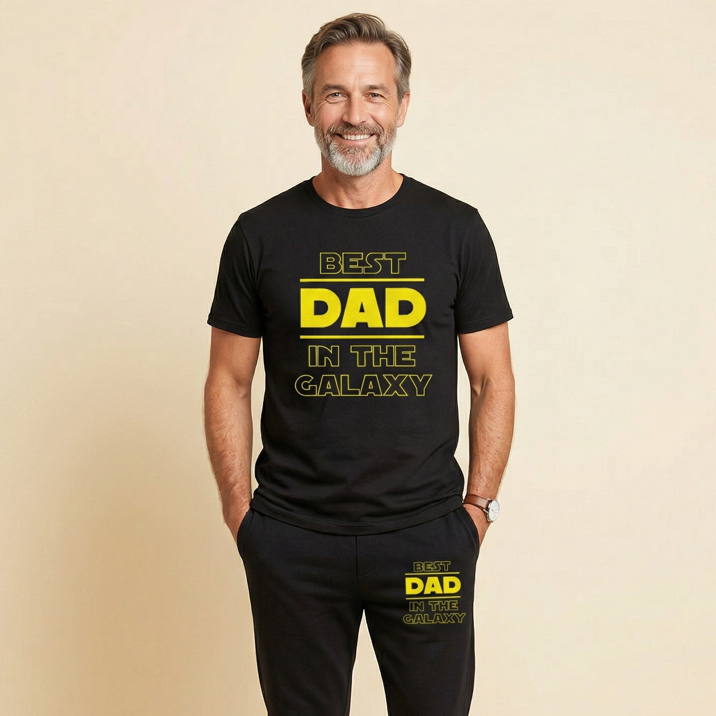 Best Dad In The Galaxy Yellow - Loungewear Joggers Set