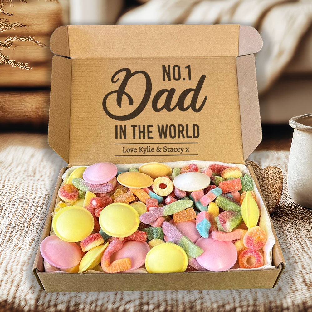 PERSONALISED No.1 Dad In The World - Jelly & Fizzy Sweet Box