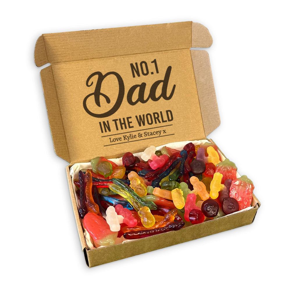 PERSONALISED No.1 Dad In The World - Jelly & Fizzy Sweet Box