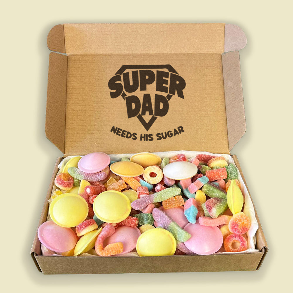 Super Dad Needs His Sugar - Jelly & Fizzy Sweet Box