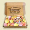 PERSONALISED Happy Fathers Day Worlds Best Dog Dad - Jelly & Fizzy Sweet Box