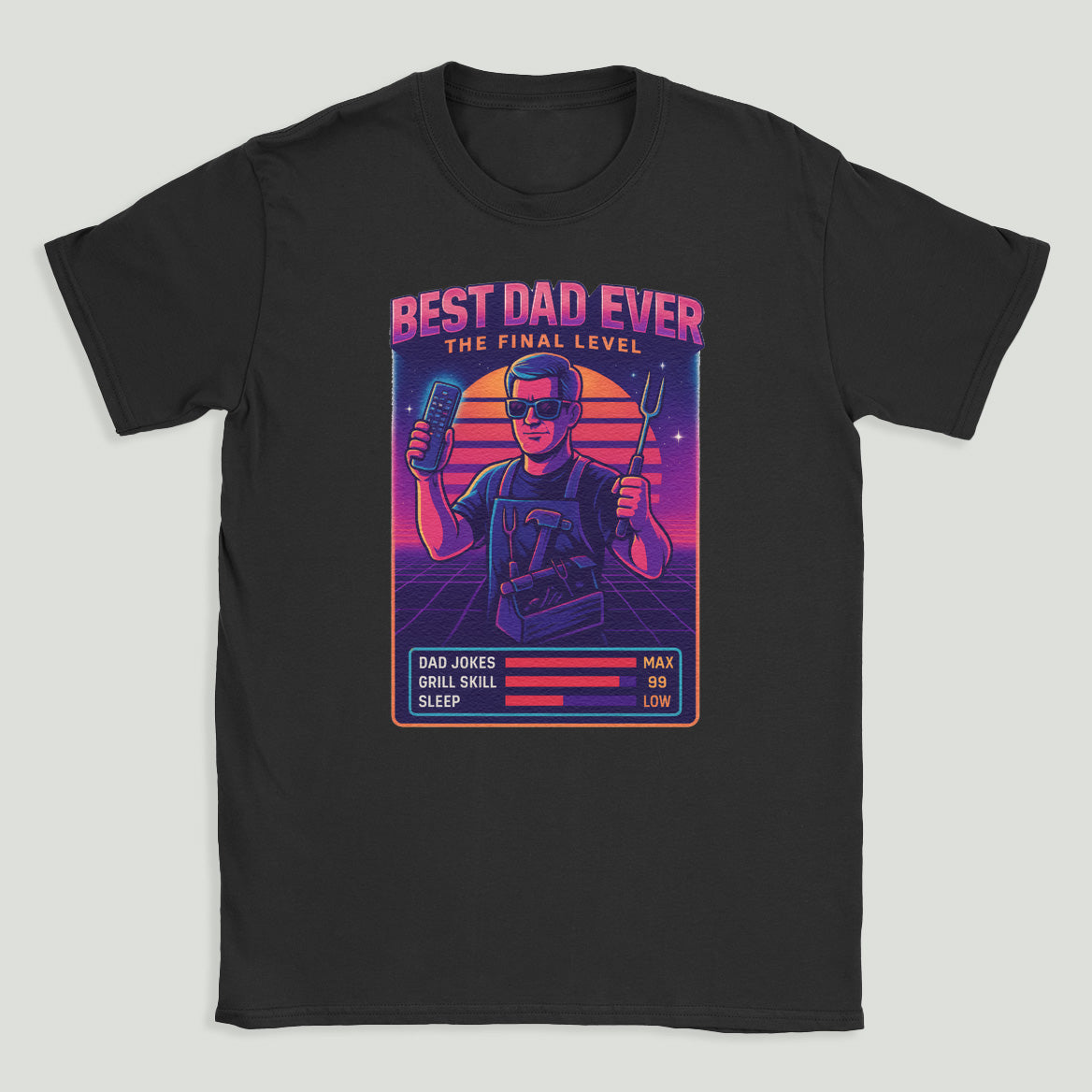 Best Dad Ever The Final Level - Mens T-Shirt - Dads T-Shirt