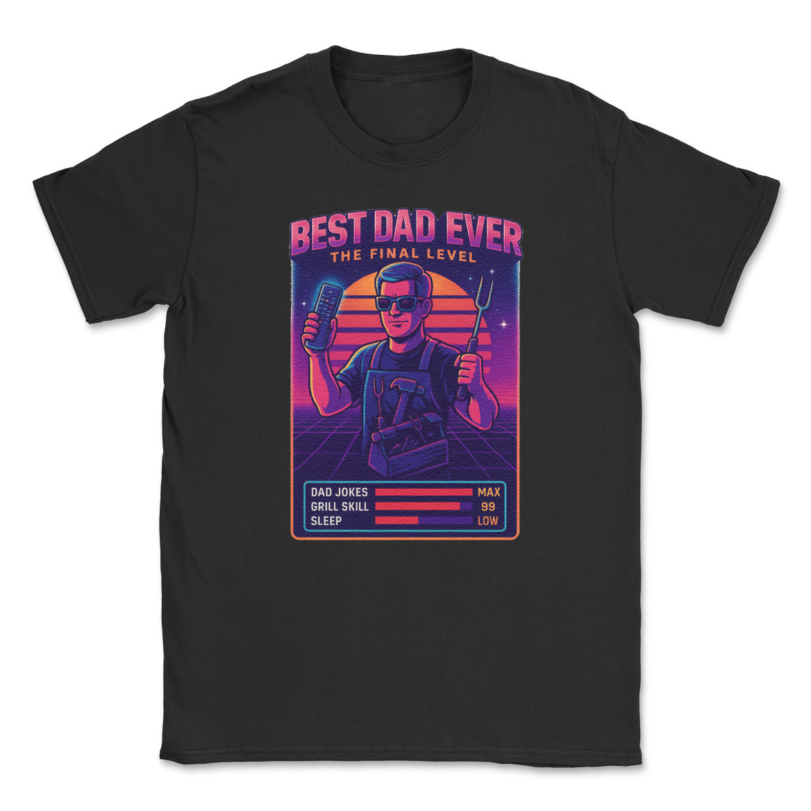 Best Dad Ever The Final Level - Mens T-Shirt - Dads T-Shirt