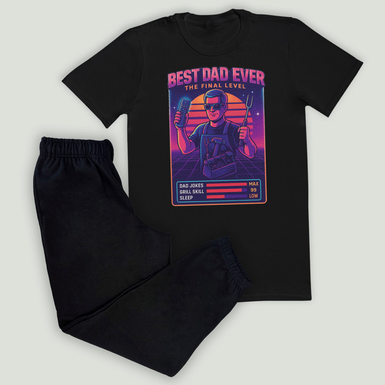 Best Dad Ever The Final Level - Loungewear Joggers Set
