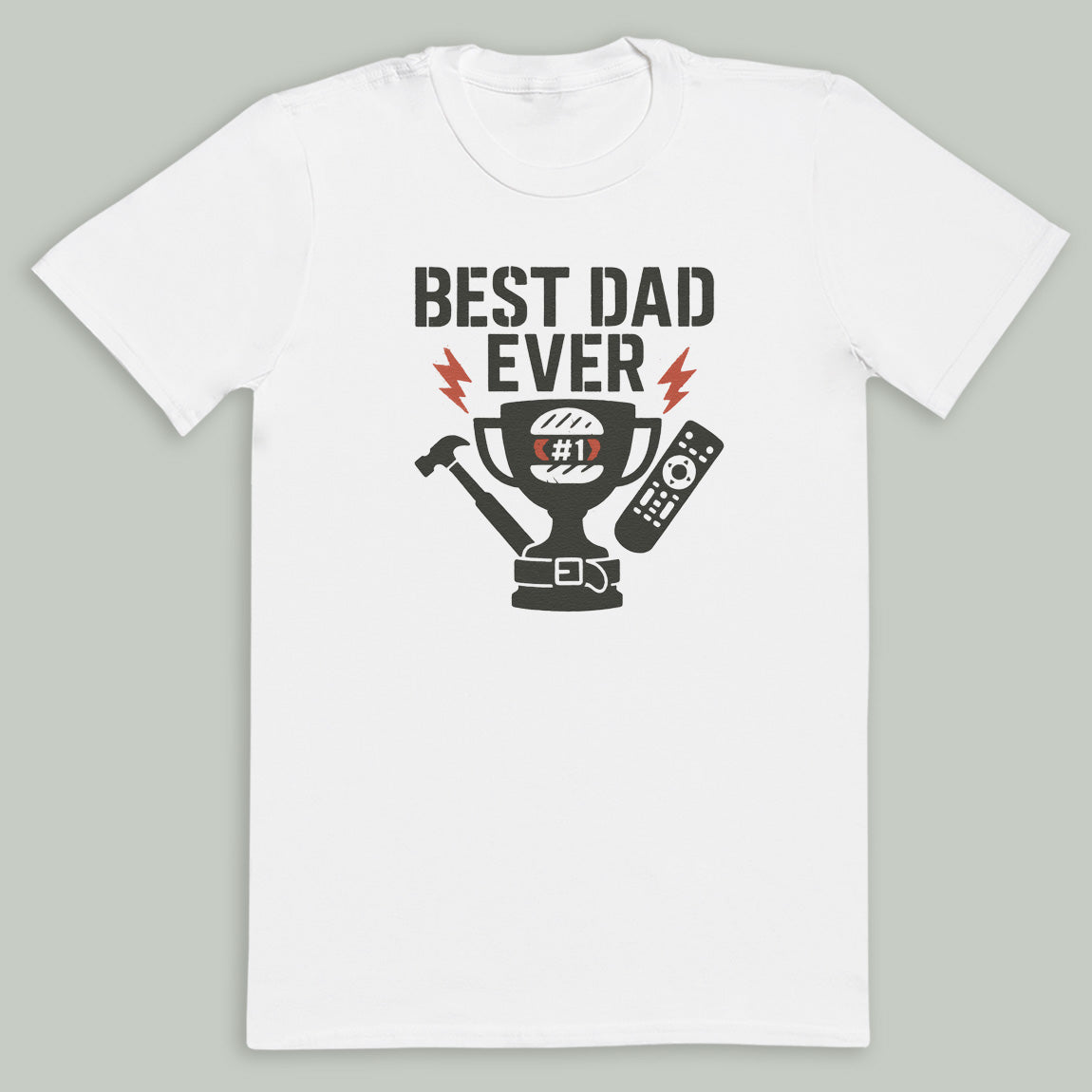 Best Dad Ever Trophy - Mens T-Shirt - Dads T-Shirt