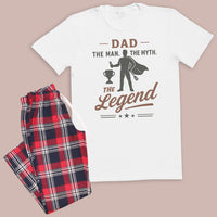 Dad The Man The Myth The Legend - Pyjamas - Top & Tartan PJ Bottoms - Dad Pyjamas