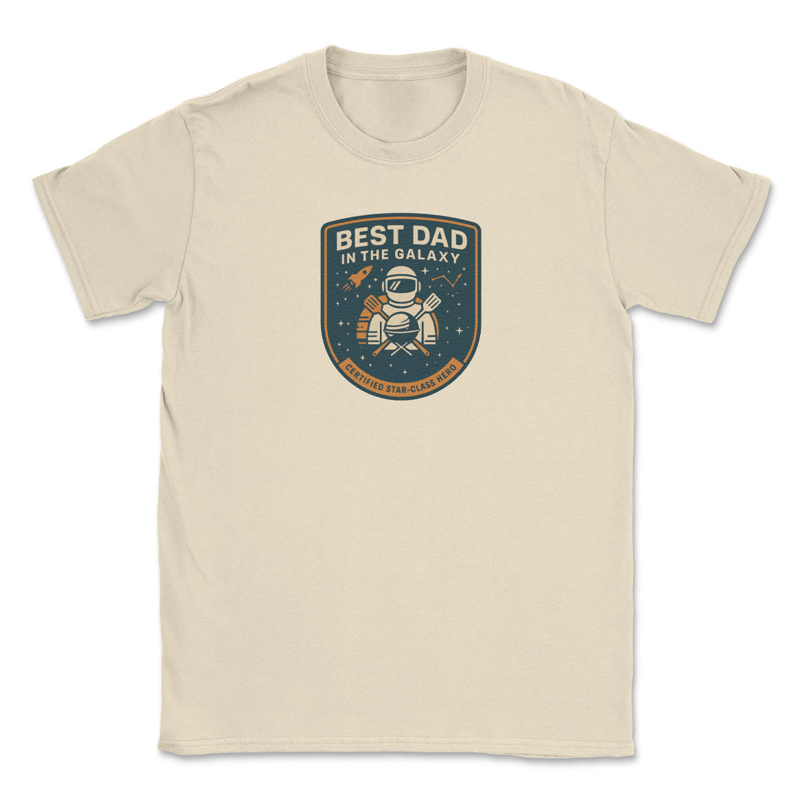 Best Dad In The Galaxy Certified Star Class - Mens T-Shirt - Dads T-Shirt