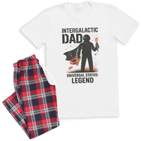 Intergalactic Dad - Pyjamas - Top & Tartan PJ Bottoms - Dad Pyjamas