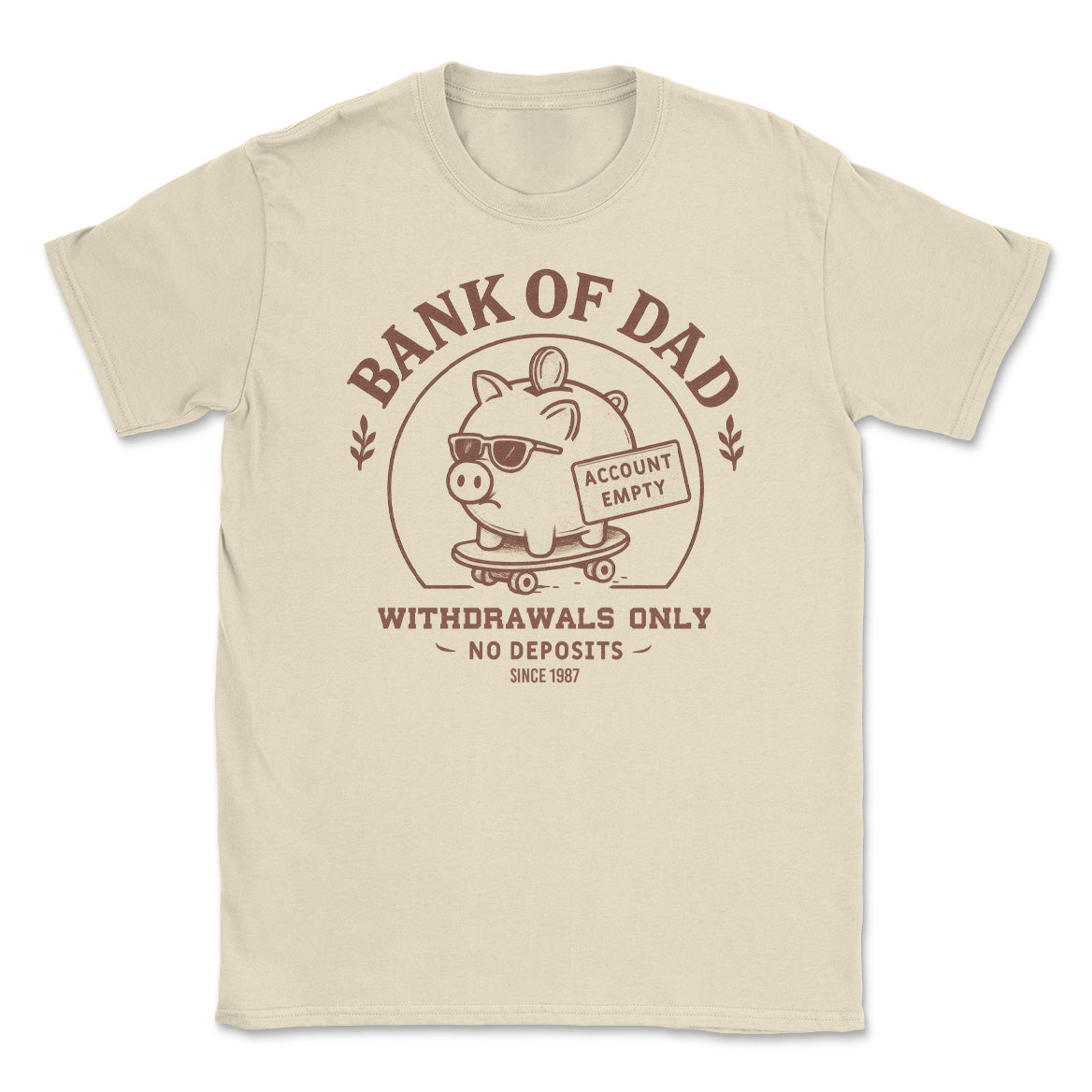 PERSONALISED Bank Of Dad EST. - Mens T-Shirt - Dads T-Shirt