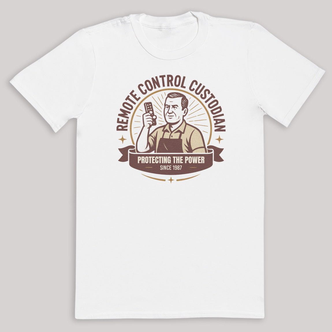 PERSONALISED Remote Control Custodian EST. - Mens T-Shirt - Dads T-Shirt