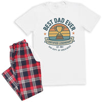 PERSONALISED Best Dad Ever EST. - Pyjamas - Top & Tartan PJ Bottoms - Dad Pyjamas