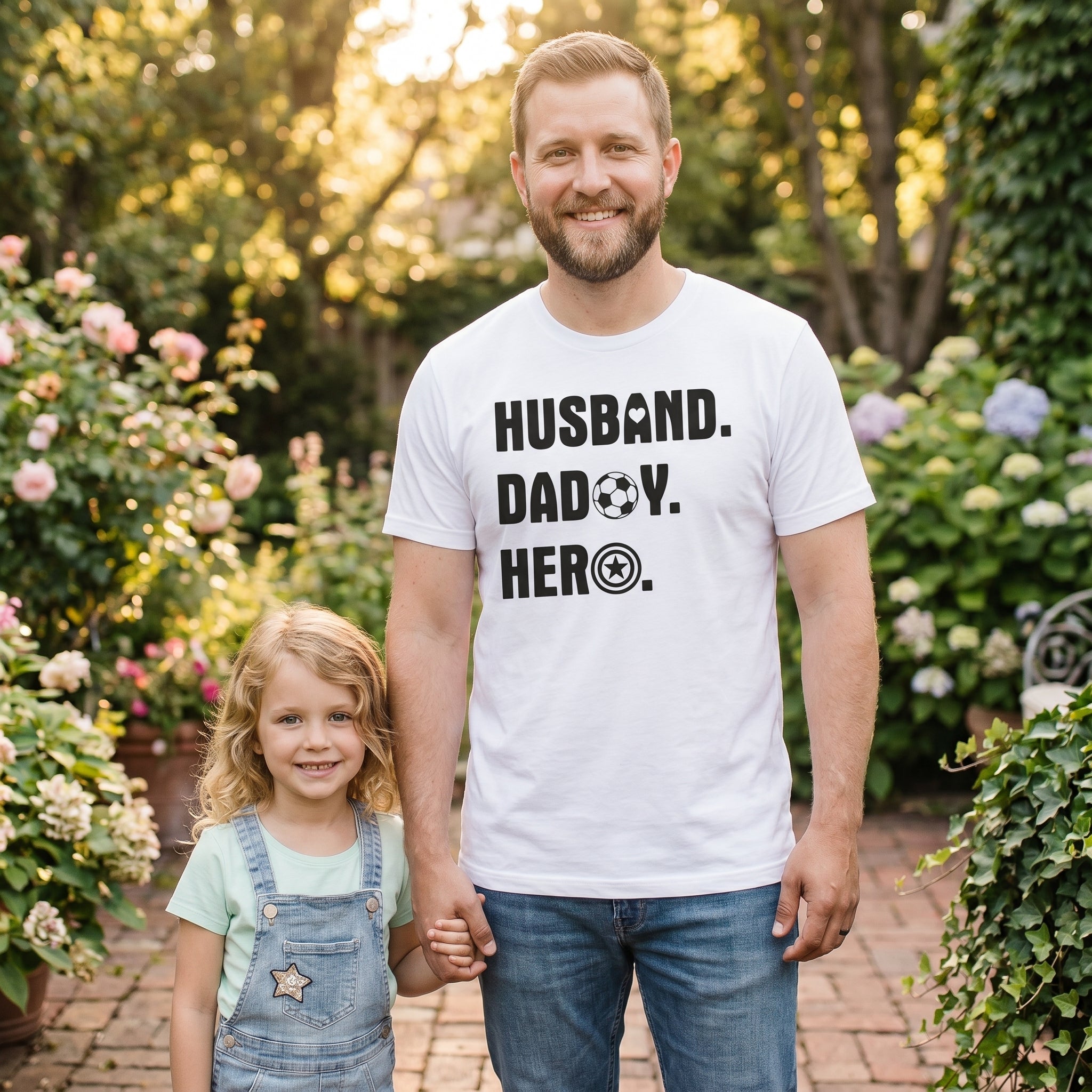 Husband. Daddy. Hero. - Mens T-Shirt - Dads T-Shirt