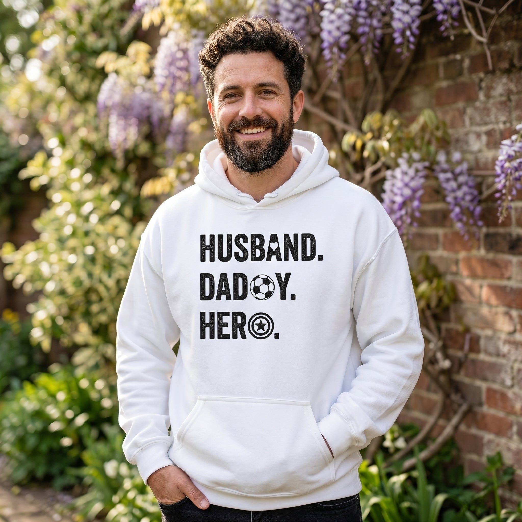 Husband. Daddy. Hero. - Mens Hoodie - Dads Hoodie