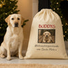 Personalisierte Weihnachtsgeschenke mit Foto und Namen von Santa Paws – Weihnachtssack