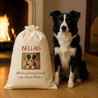 Personalisierte Weihnachtsgeschenke mit Foto und Namen von Santa Paws – Weihnachtssack