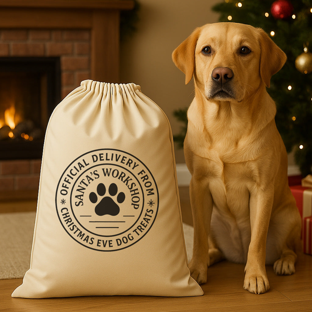 Official Delivery From Santas Workshop - Christmas Eve Dog Santa Sack