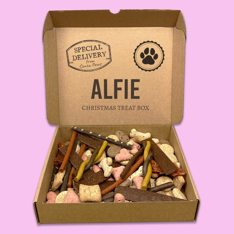 PERSONALISED Special Delivery From Santa Paws Christmas Treat Box - Dog Christmas Treat Box
