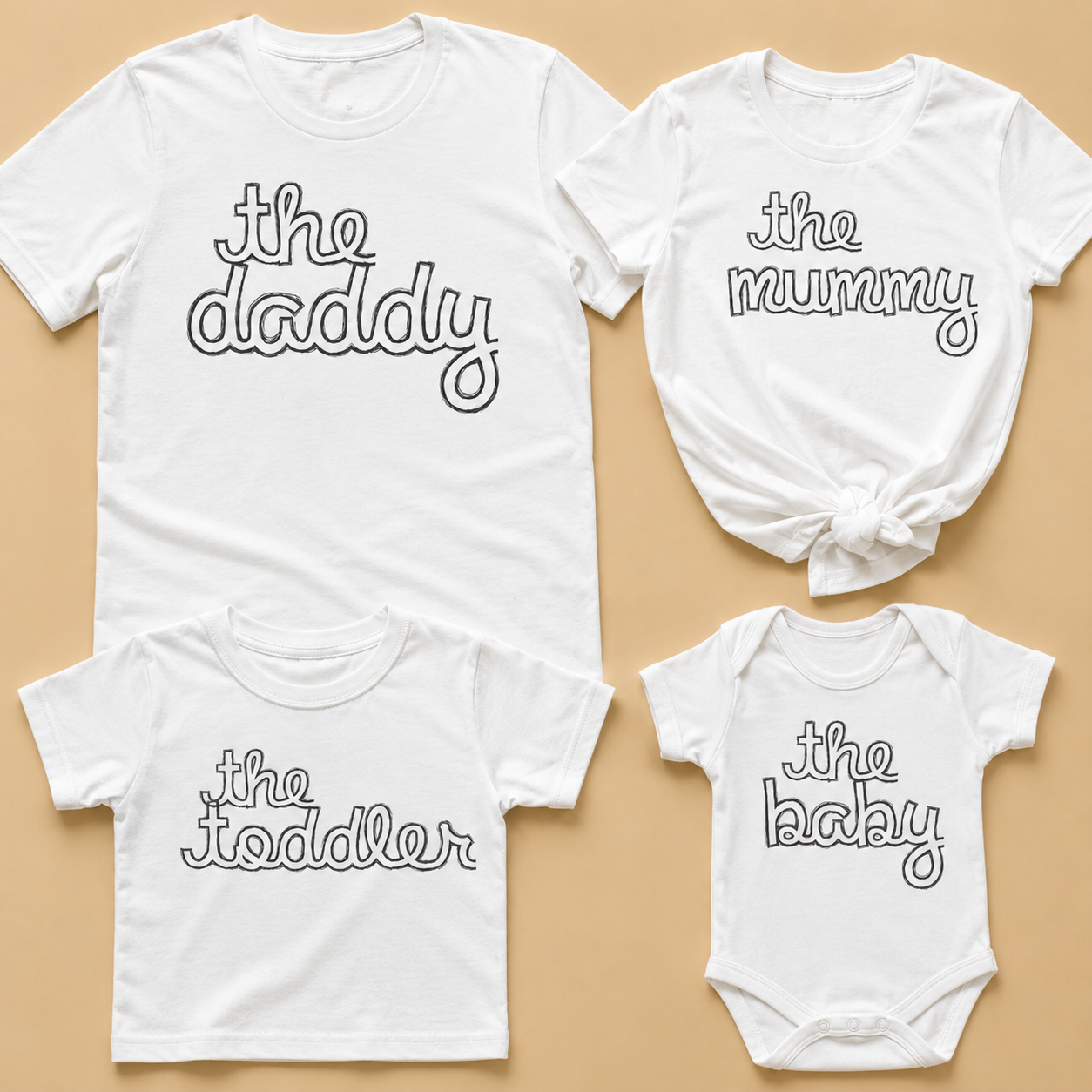 The Daddy, Mummy, Toddler, Baby - Whole Family Matching - Family Matching Tops - (Sold Separately)