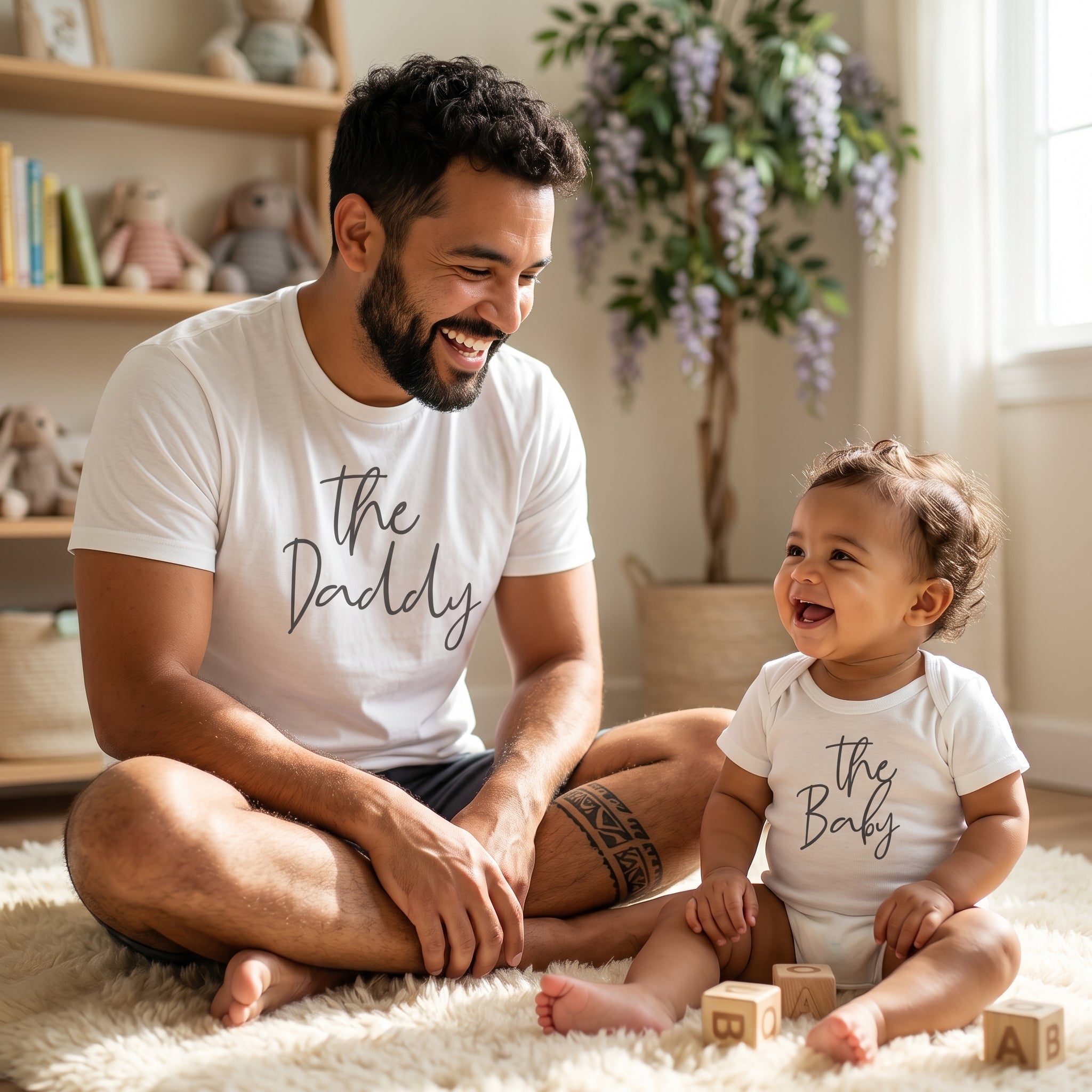 The Daddy The Baby - Baby Bodysuit & Mens T-Shirt - (Sold Separately)