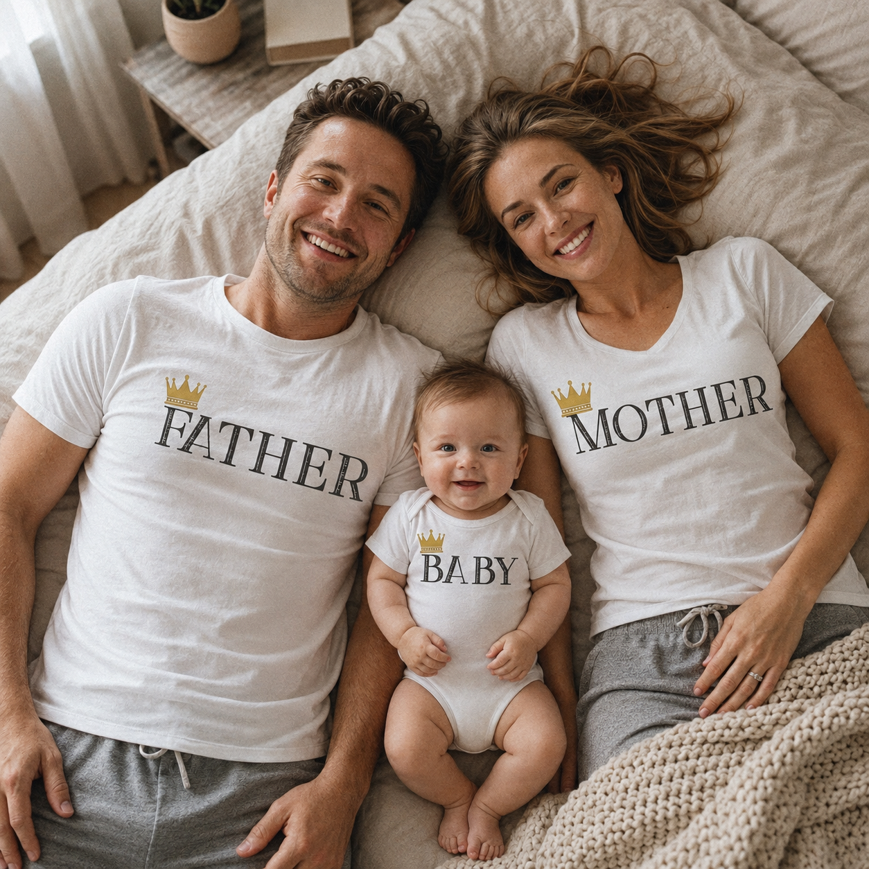 Baby, Father, Mother Crowns - Whole Family Matching - Family Matching Tops - (Sold Separately)