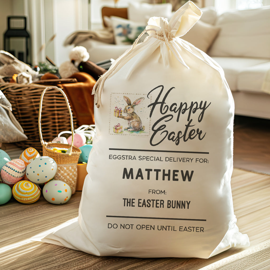 PERSONALISED Eggstra Special Delivery For - Easter Gift Sack