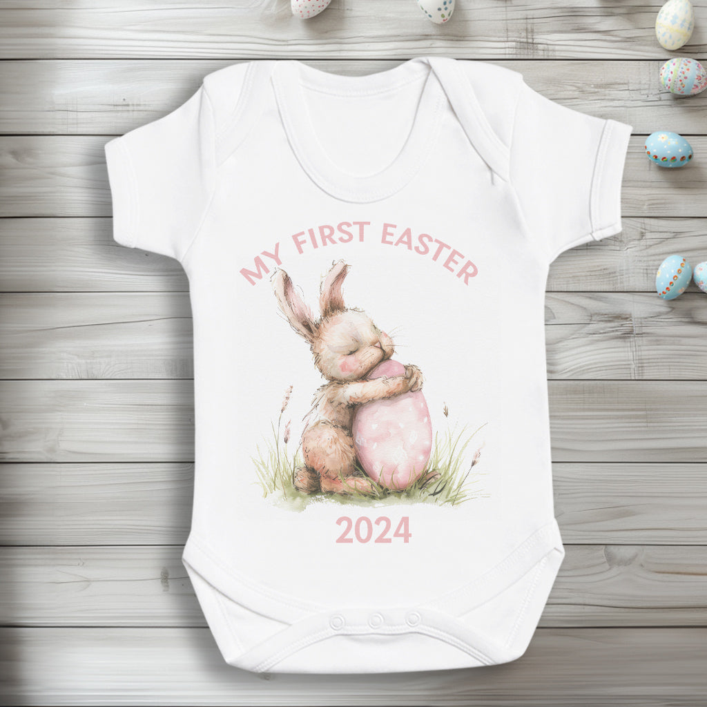 PERSONALISED My First Easter Pink - Baby Bodysuit