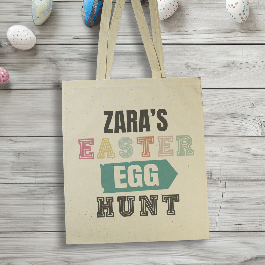 PERSONALISED Easter Egg Hunt Name - Canvas Tote Bag