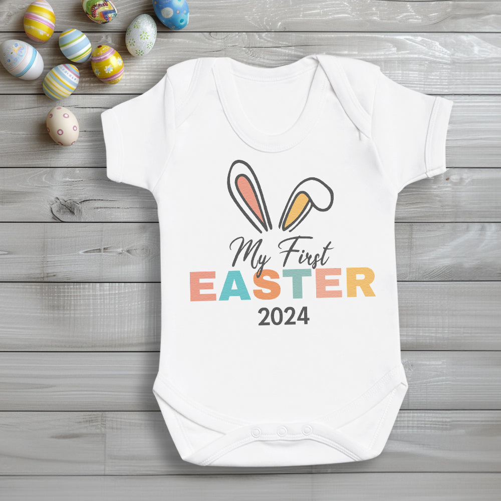 PERSONALISED My First Easter Text & Ears - Baby Bodysuit