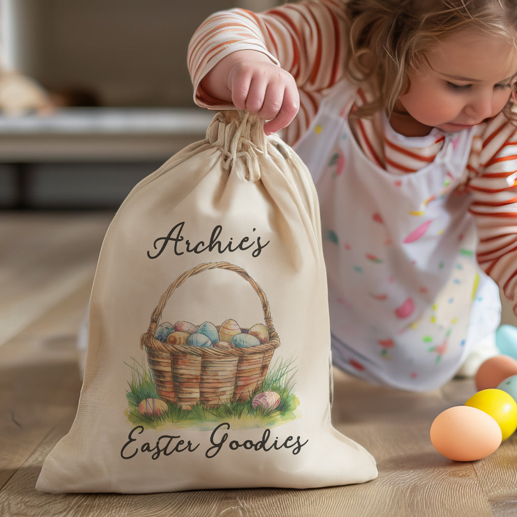 PERSONALISED Easter Goodies & Name - Easter Gift Sack