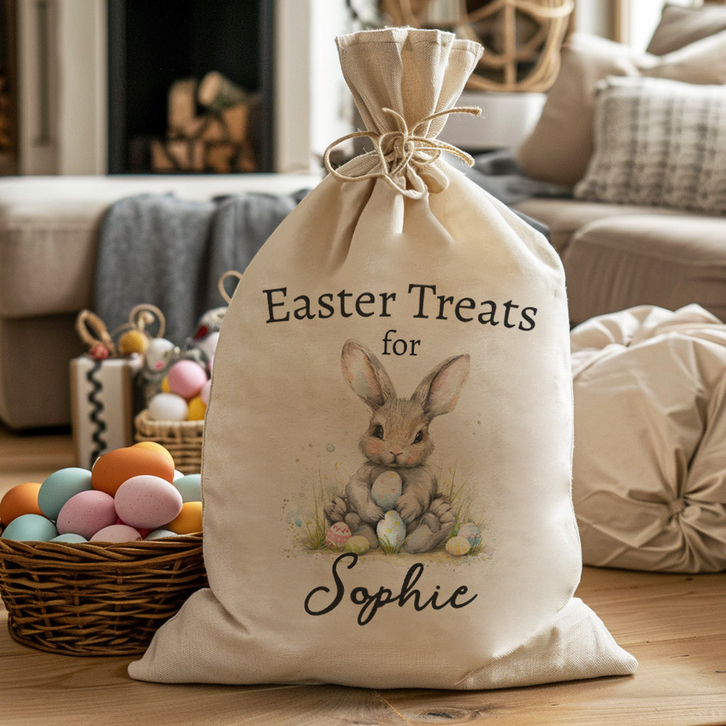 PERSONALISED Bunny & Handwritten Easter Treats For.. - Easter Gift Sack