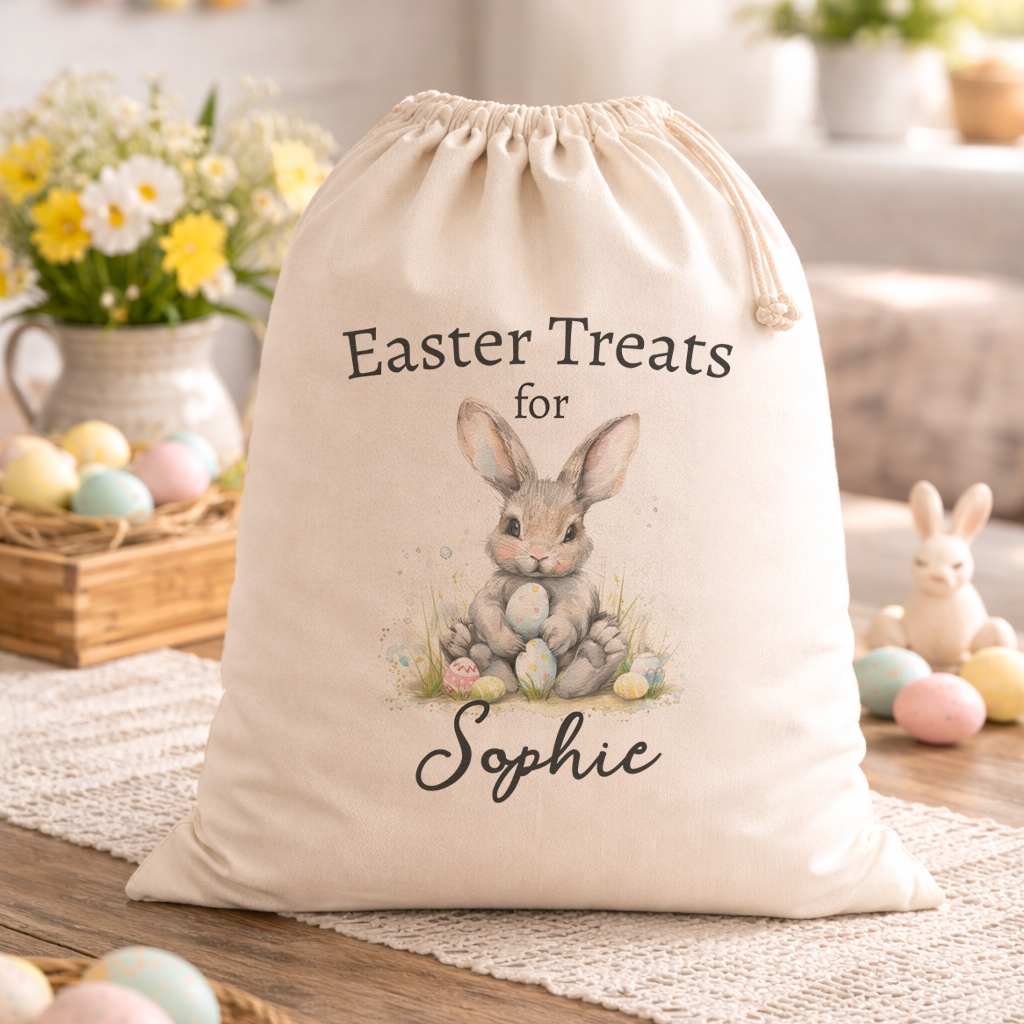 PERSONALISED Bunny & Handwritten Easter Treats For.. - Easter Gift Sack