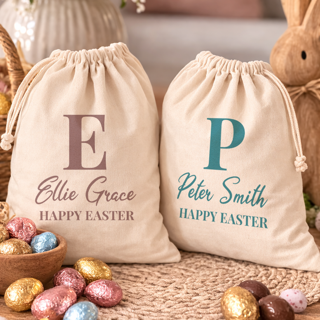 PERSONALISED Full Name & Happy Easter - Easter Gift Sack