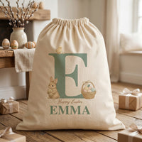PERSONALISED Happy Easter Initial & Name - Bunny Basket & Chick - Easter Gift