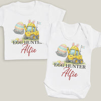 PERSONALISED Name Egg Hunter - T-Shirt & Baby Bodysuit