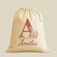 PERSONALISED Initial & Name - Bunny & Pink Egg - Easter Gift