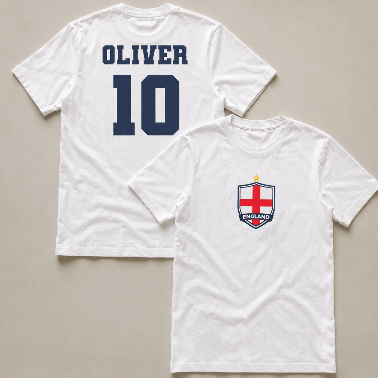 PERSONALISED Name & Shirt Number England Top - All Sizes