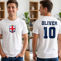 PERSONALISED Name & Shirt Number England Top - All Sizes