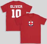 PERSONALISED Name & Shirt Number England Top - All Sizes