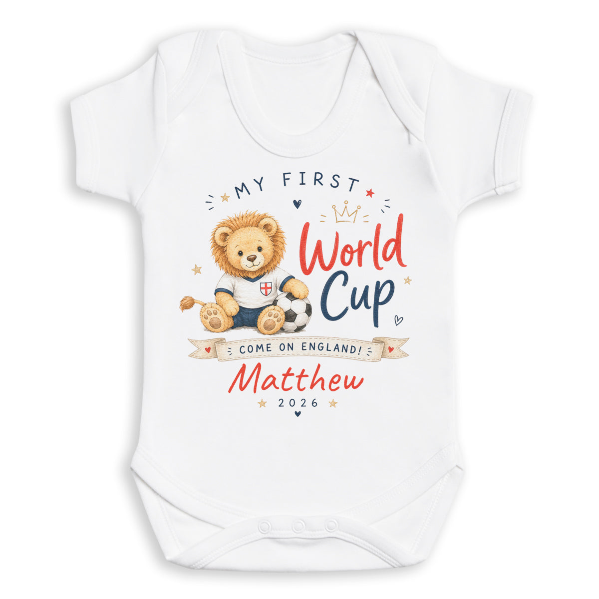 PERSONALISED Name - My First World Cup - Come On England - Lion - All Sizes
