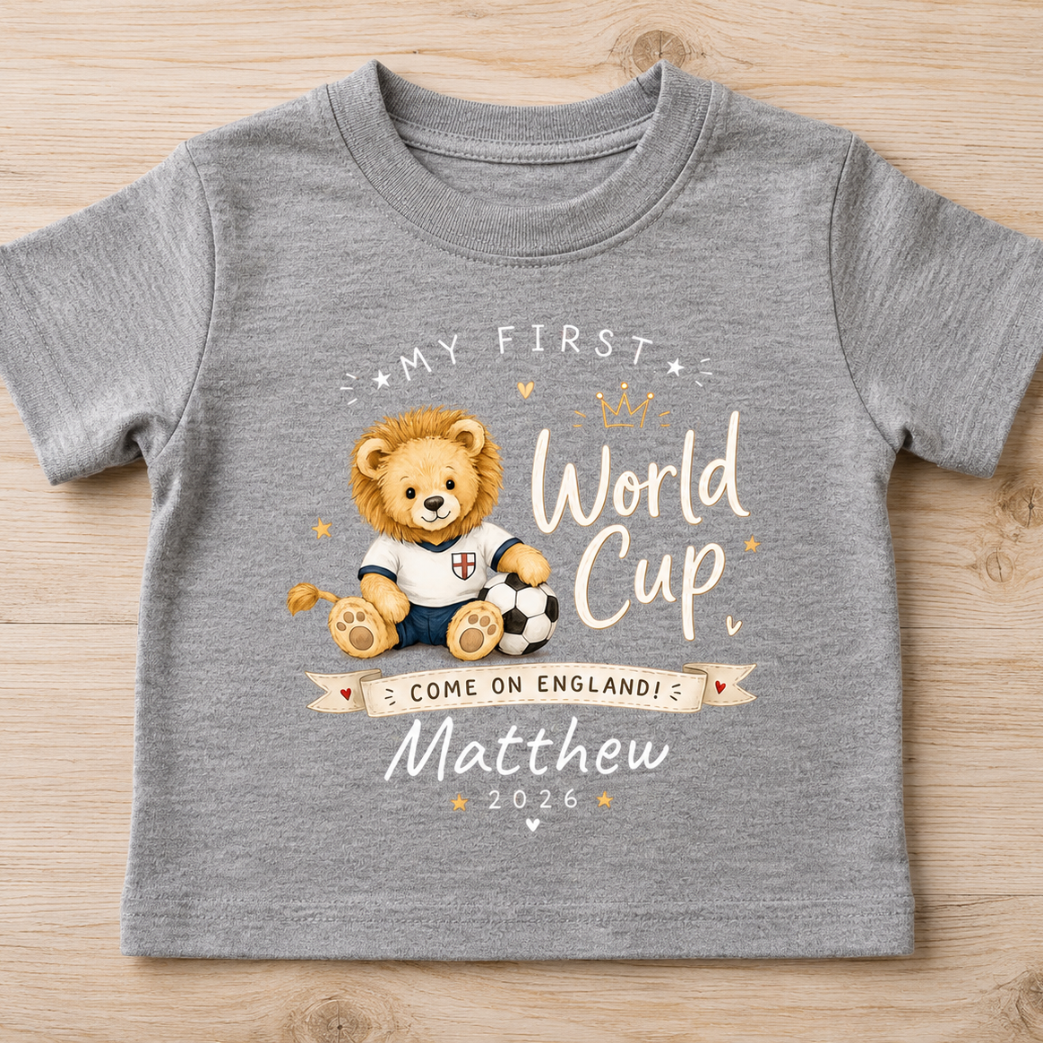 PERSONALISED Name - My First World Cup - Come On England - Lion - All Sizes