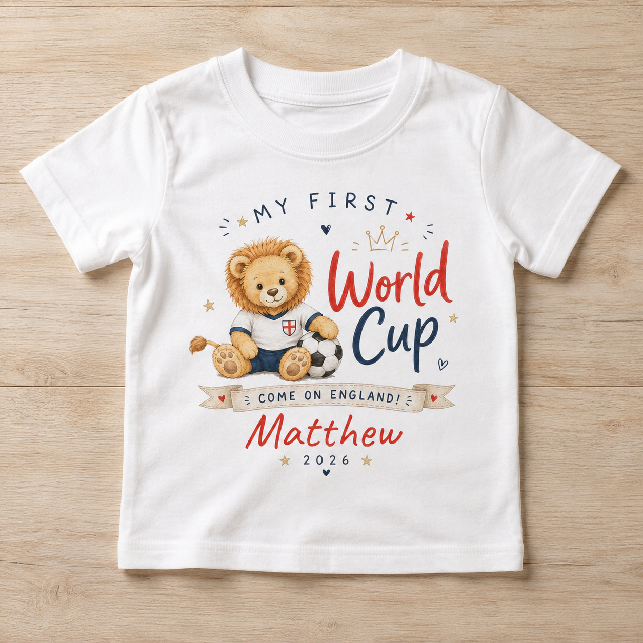 PERSONALISED Name - My First World Cup - Come On England - Lion - All Sizes