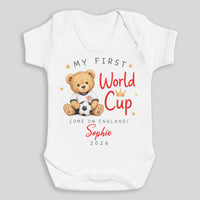 PERSONALISED Name - My First World Cup - Come On England - Bear - All Sizes