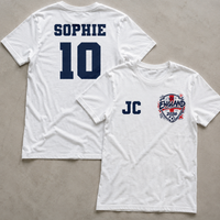 PERSONALISED Name, Number & Initial England Top - Street Design - All Sizes