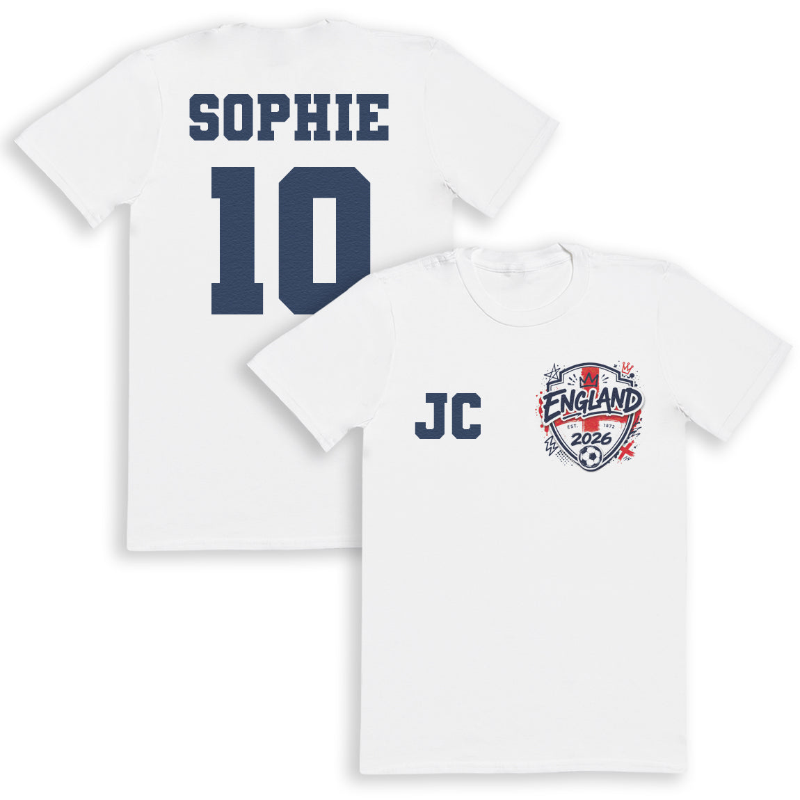 PERSONALISED Name, Number & Initial England Top - Street Design - All Sizes