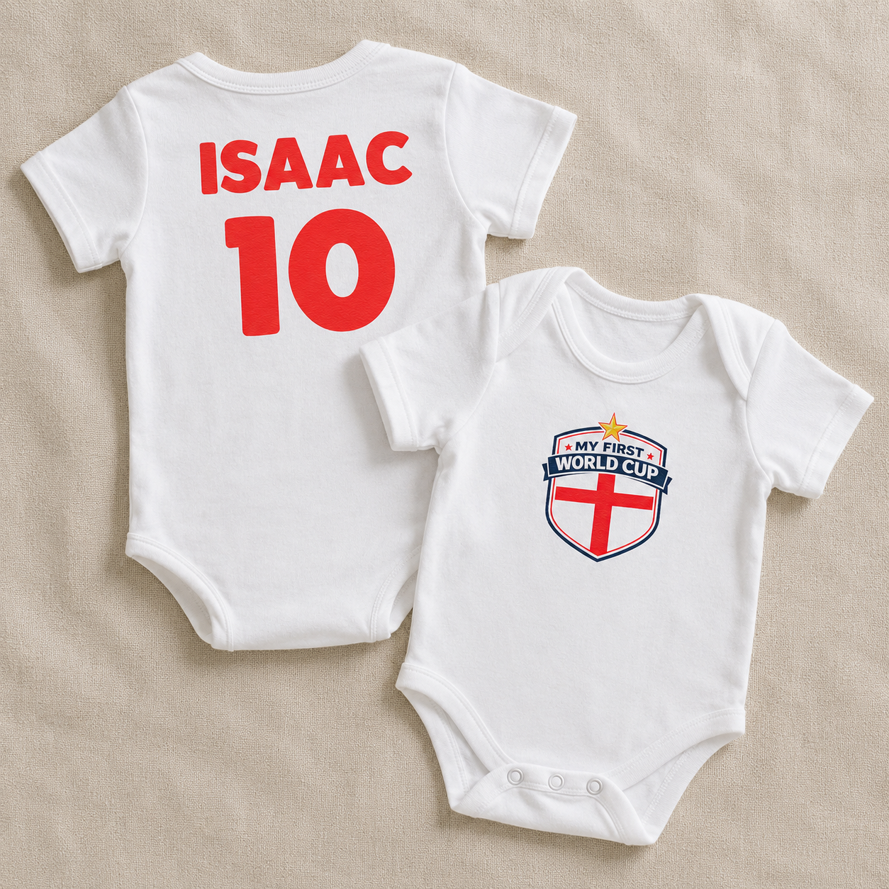 PERSONALISED Name & Number My First World Cup Badge - All Sizes