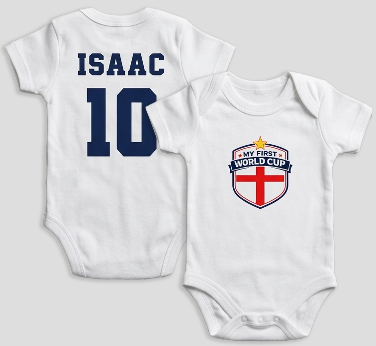 PERSONALISED Name & Number My First World Cup Badge - All Sizes