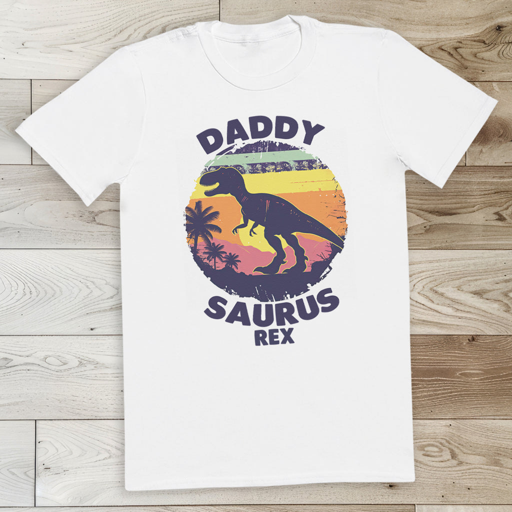 Retro Daddysaurus Rex - Mens T-Shirt - Dads T-Shirt
