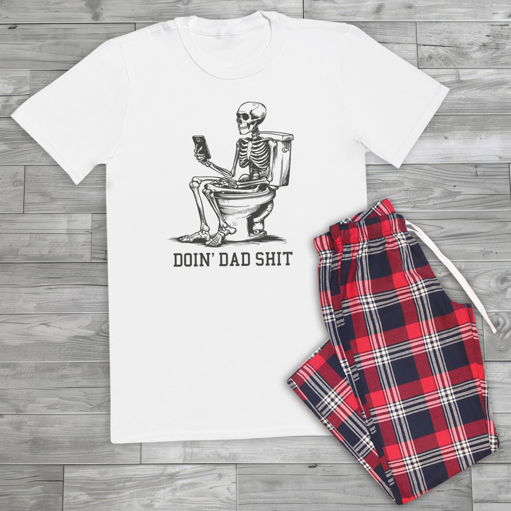 Doin' Dad Shit - Pyjamas - Top & Tartan PJ Bottoms - Dad Pyjamas
